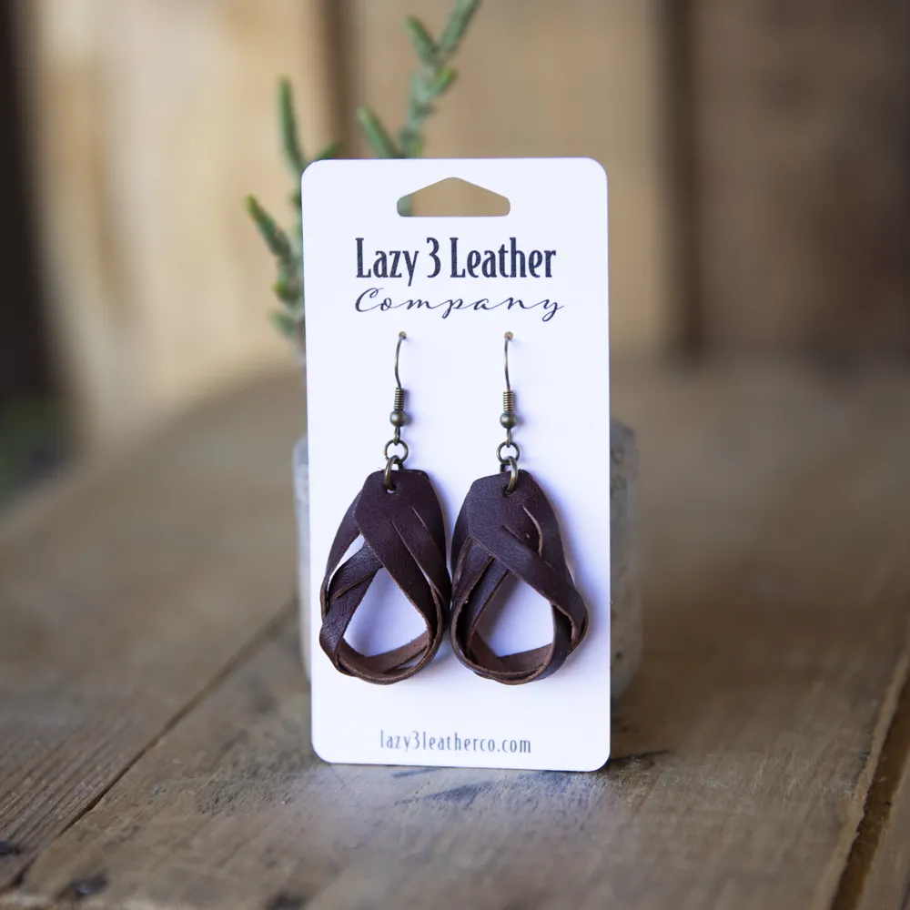 Magic Braided Knot Leather Earrings