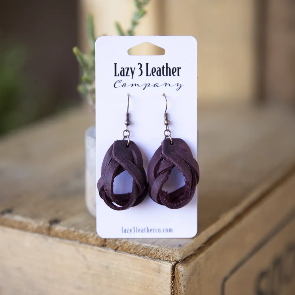 Magic Braided Knot Leather Earrings