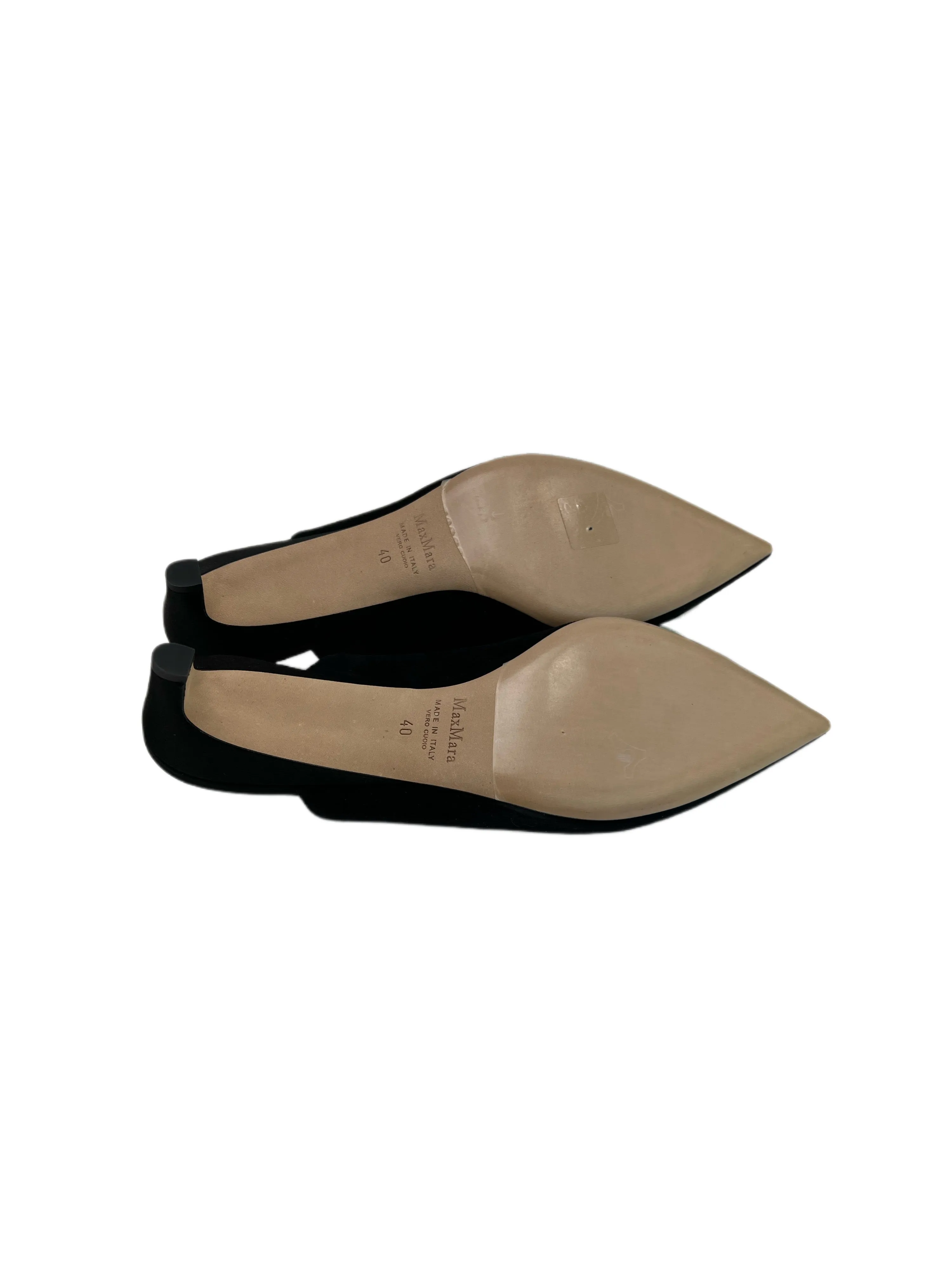 Max Mara Women's Nero Lalla Embellished Kitten Heel Slingback Pumps Size 5 NWB
