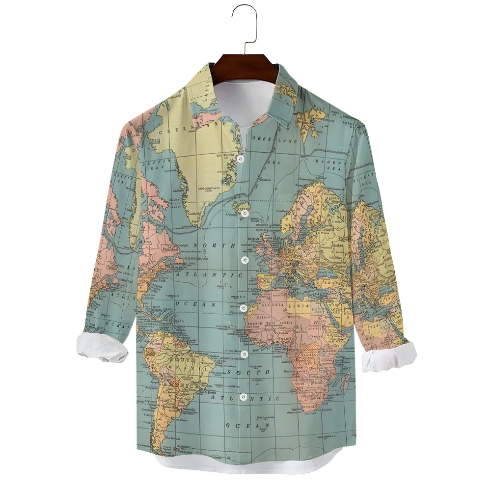 Men's Casual Printed Long Sleeve Shirt 2309000892