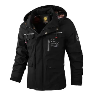 Men's Casual Windbreaker Hooded  Waterproof Outdoor Soft Jacket