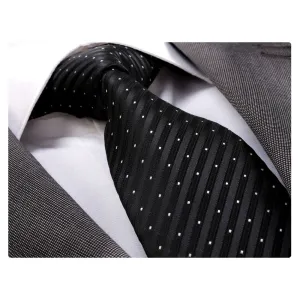 Men's jacquard Black White Premium Neck Tie With Gift Box