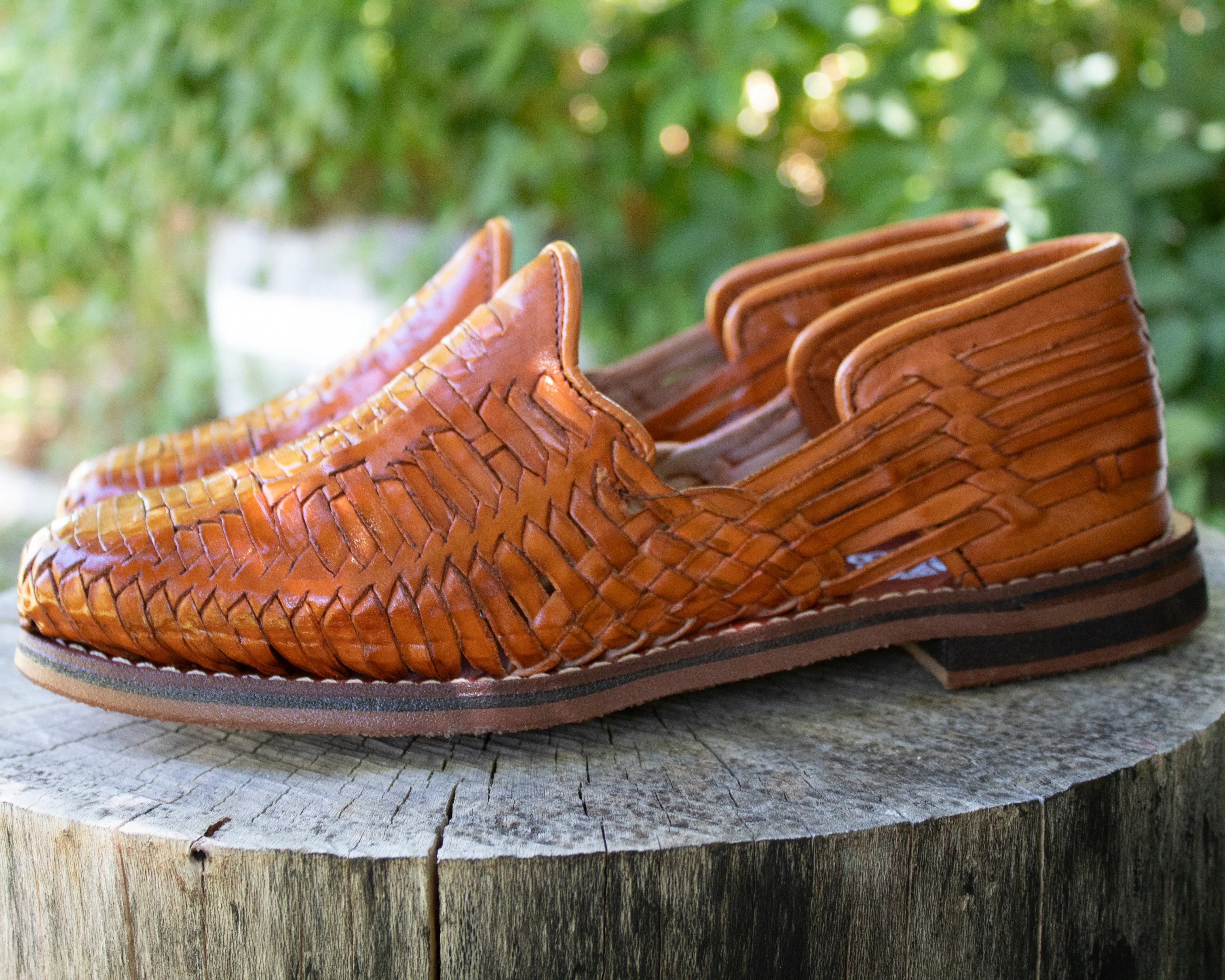 MENS LEATHER MEXICAN MOCASSIN SHOE SANDALS