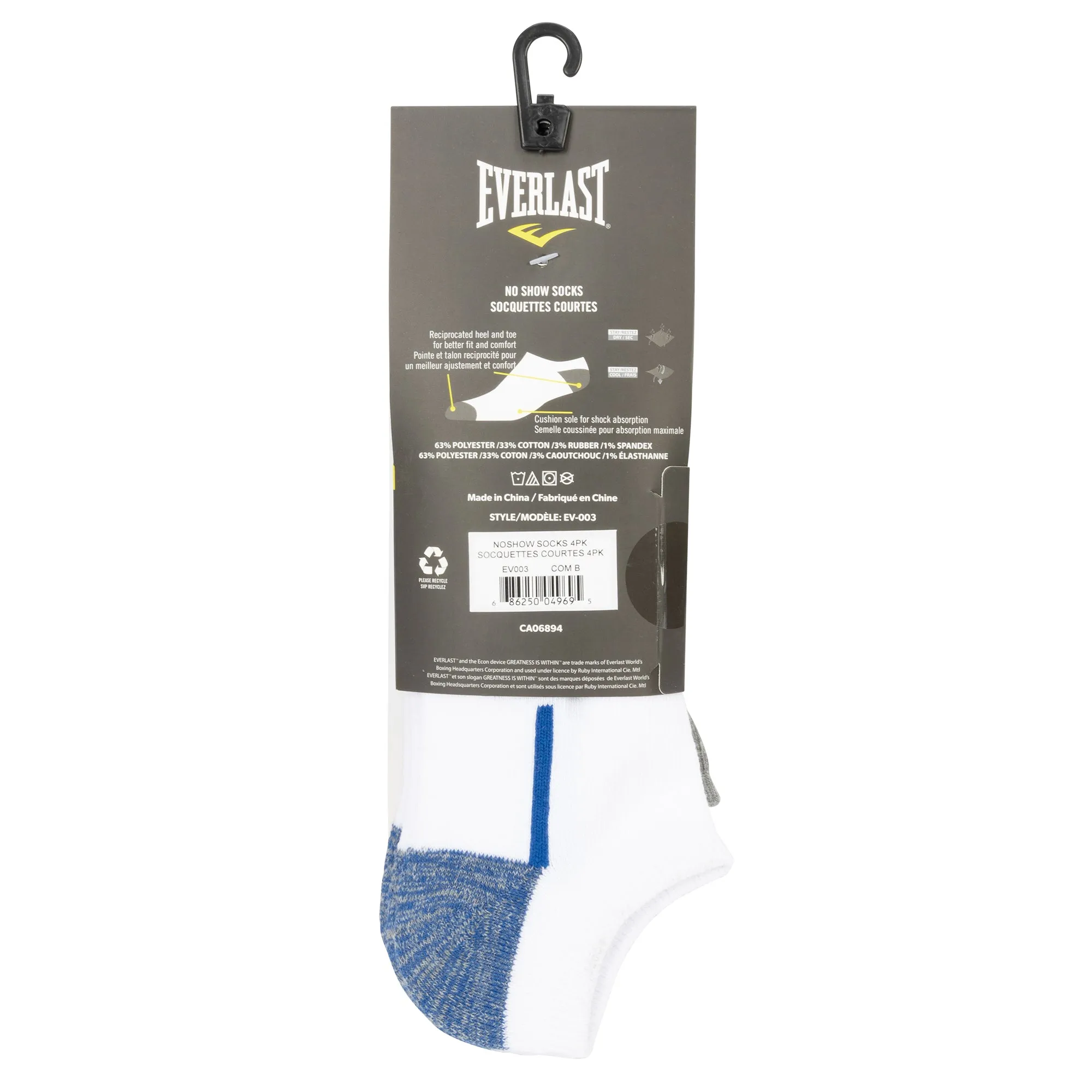 Men's No Show Socks - 4 Pack