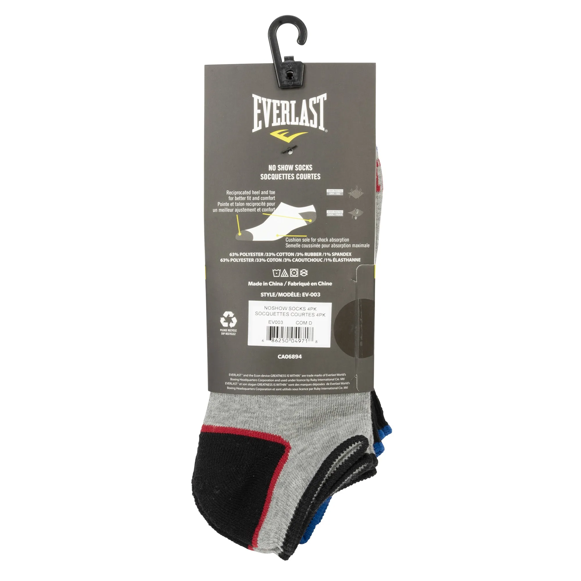Men's No Show Socks - 4 Pack