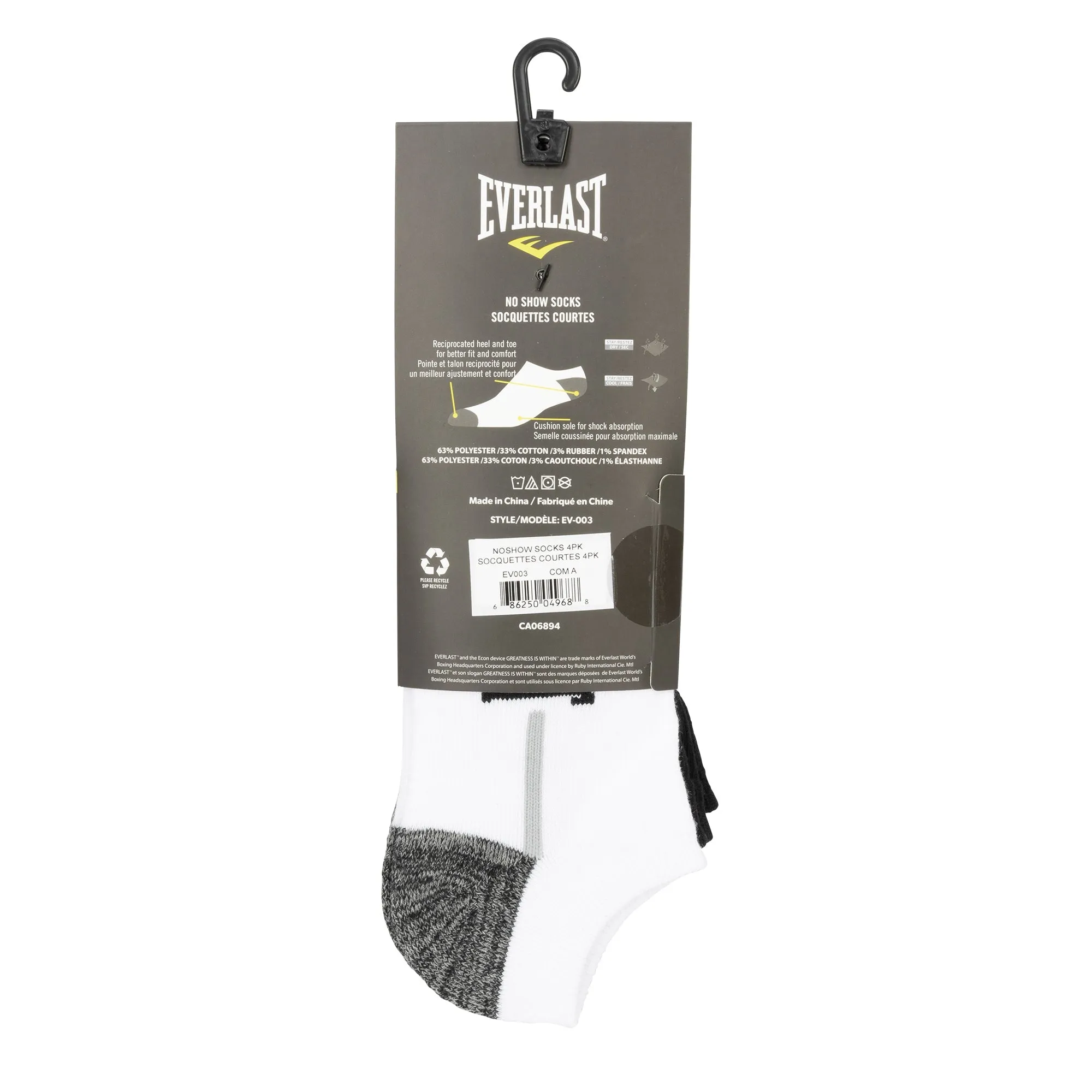 Men's No Show Socks - 4 Pack