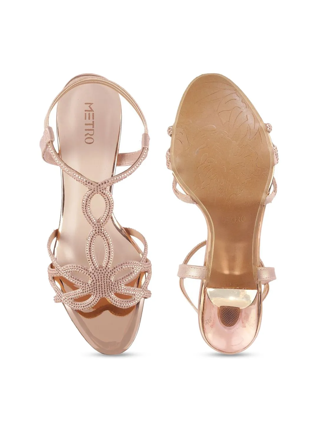 Metro Women Embellished Kitten Heel Sandals