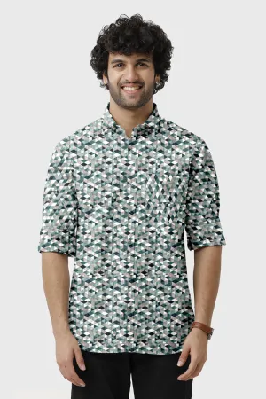 Miami - Green Printed Casual Shirts for Men | Ariser