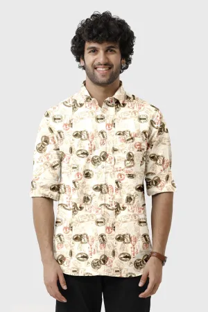 Miami - Yellow Printed Casual Shirts for Men | Ariser