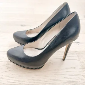 Michael Kors Ailee Leather Studded Platform Heeled Pumps Black Size 6