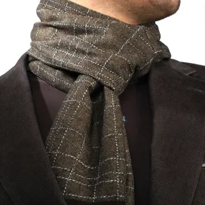 Microfiber Elegant Long Checker Mens Silk Scarf - Designer neck scarf for winters