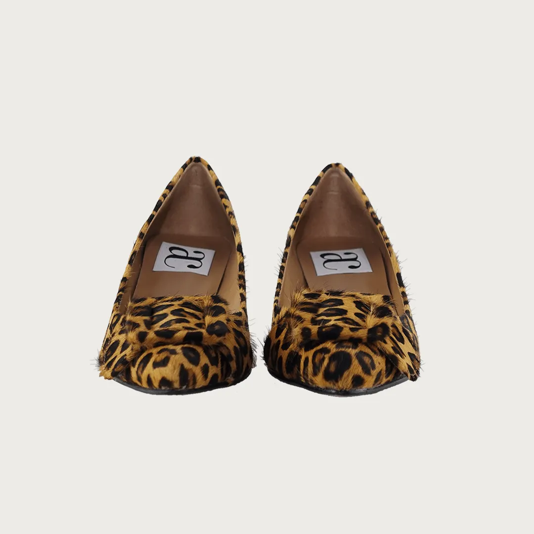 MILK LEOPARD CAVALLINO LEATHER