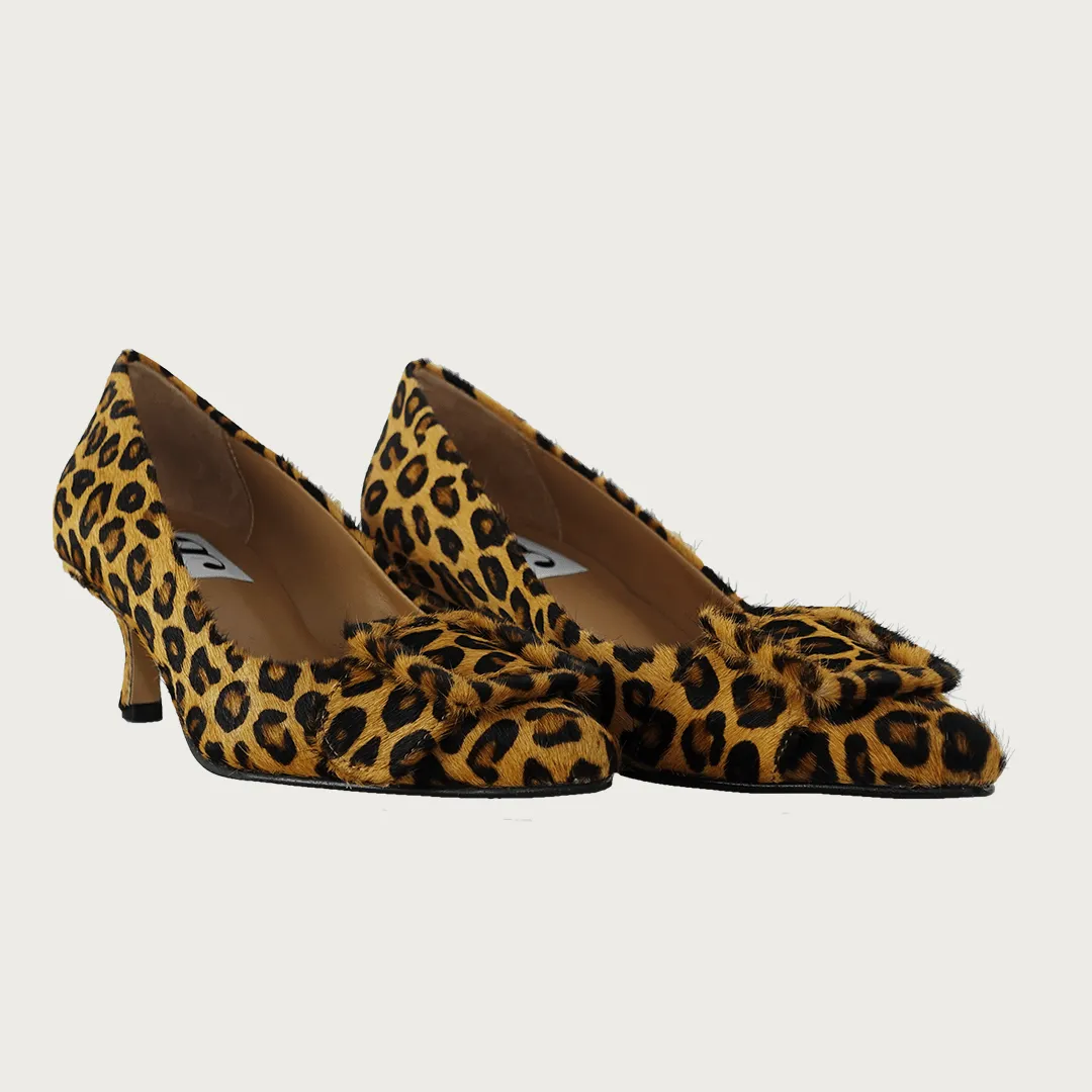 MILK LEOPARD CAVALLINO LEATHER