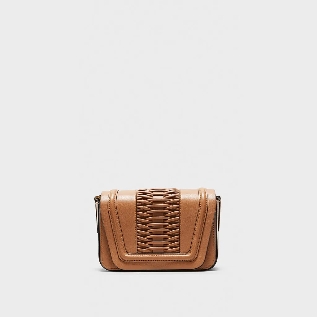 Mini Eugenia braided camel crossbody