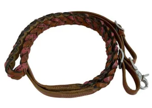 Miracle Braid leather contest/roping rein with buckles