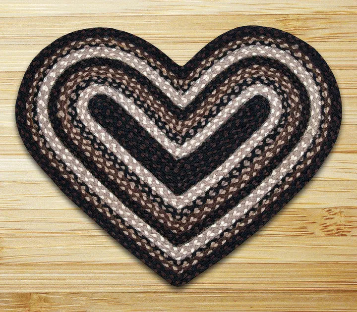 Mocha/Frappuccino C-313 Heart Shaped Jute Rug