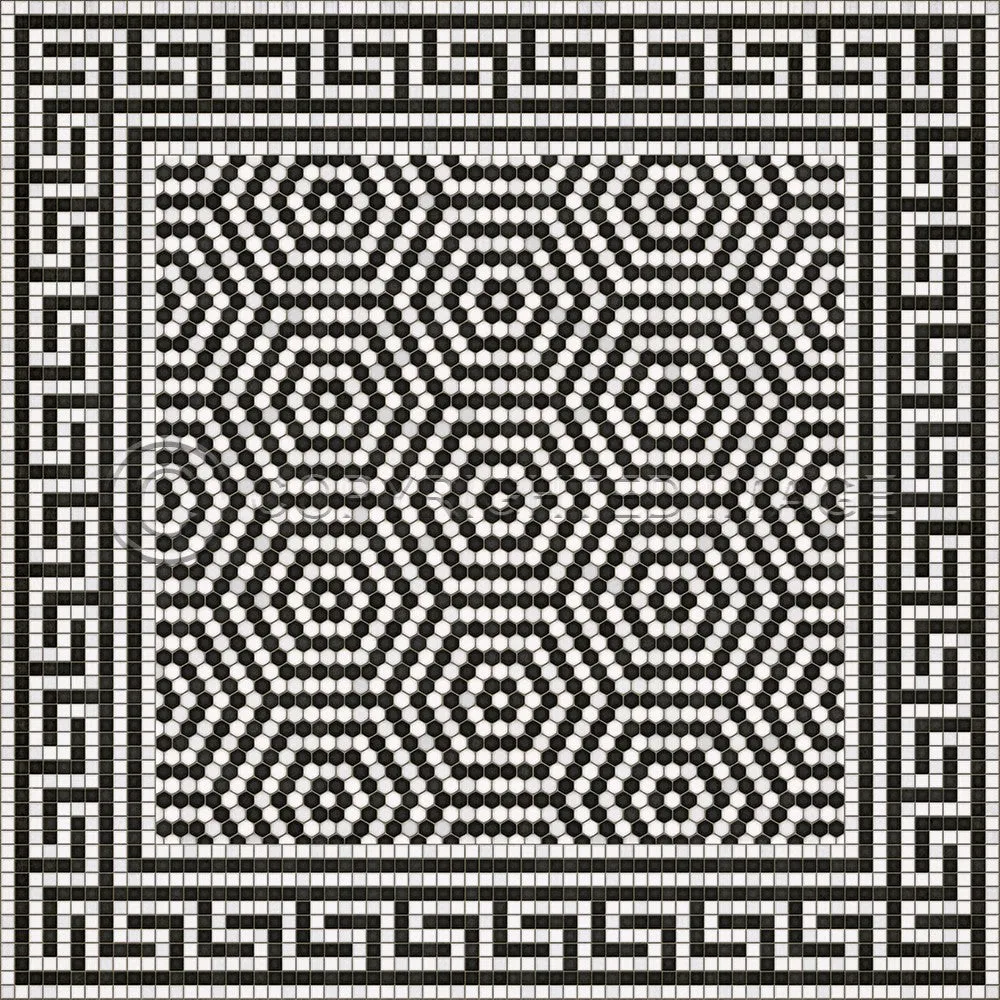Mosaic E "Jackson Heights" Vinyl Floorcloth - Spicher & Co.