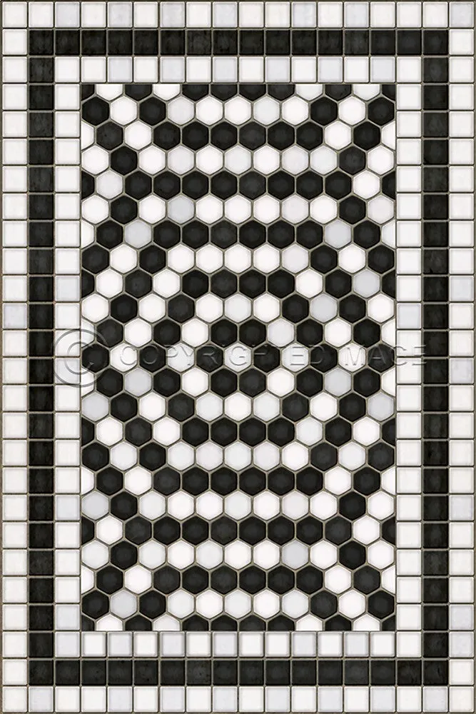 Mosaic E "Jackson Heights" Vinyl Floorcloth - Spicher & Co.
