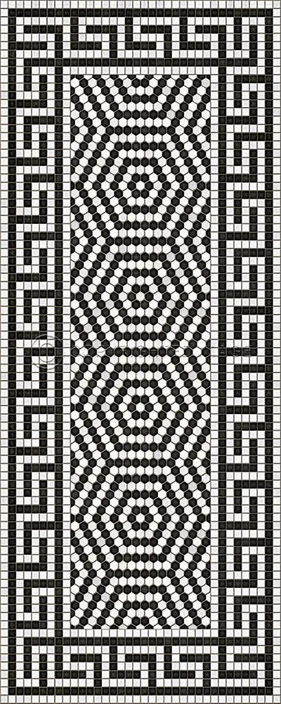 Mosaic E "Jackson Heights" Vinyl Floorcloth - Spicher & Co.