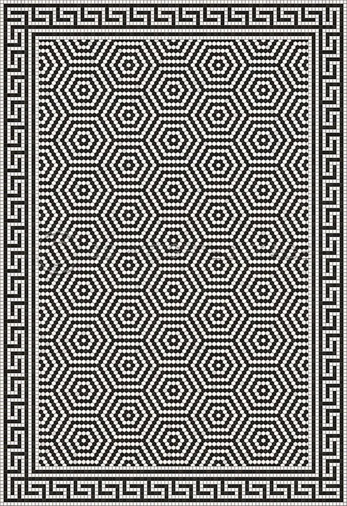 Mosaic E "Jackson Heights" Vinyl Floorcloth - Spicher & Co.