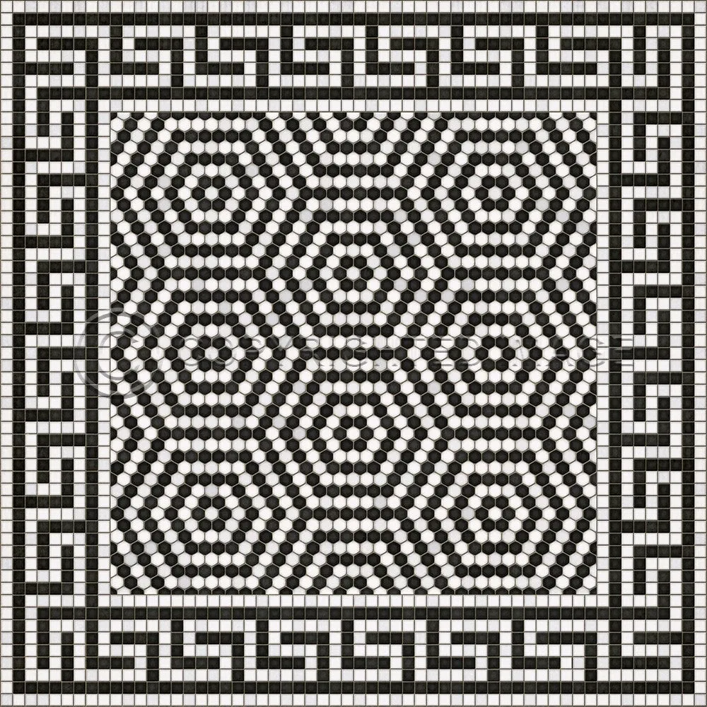 Mosaic E "Jackson Heights" Vinyl Floorcloth - Spicher & Co.
