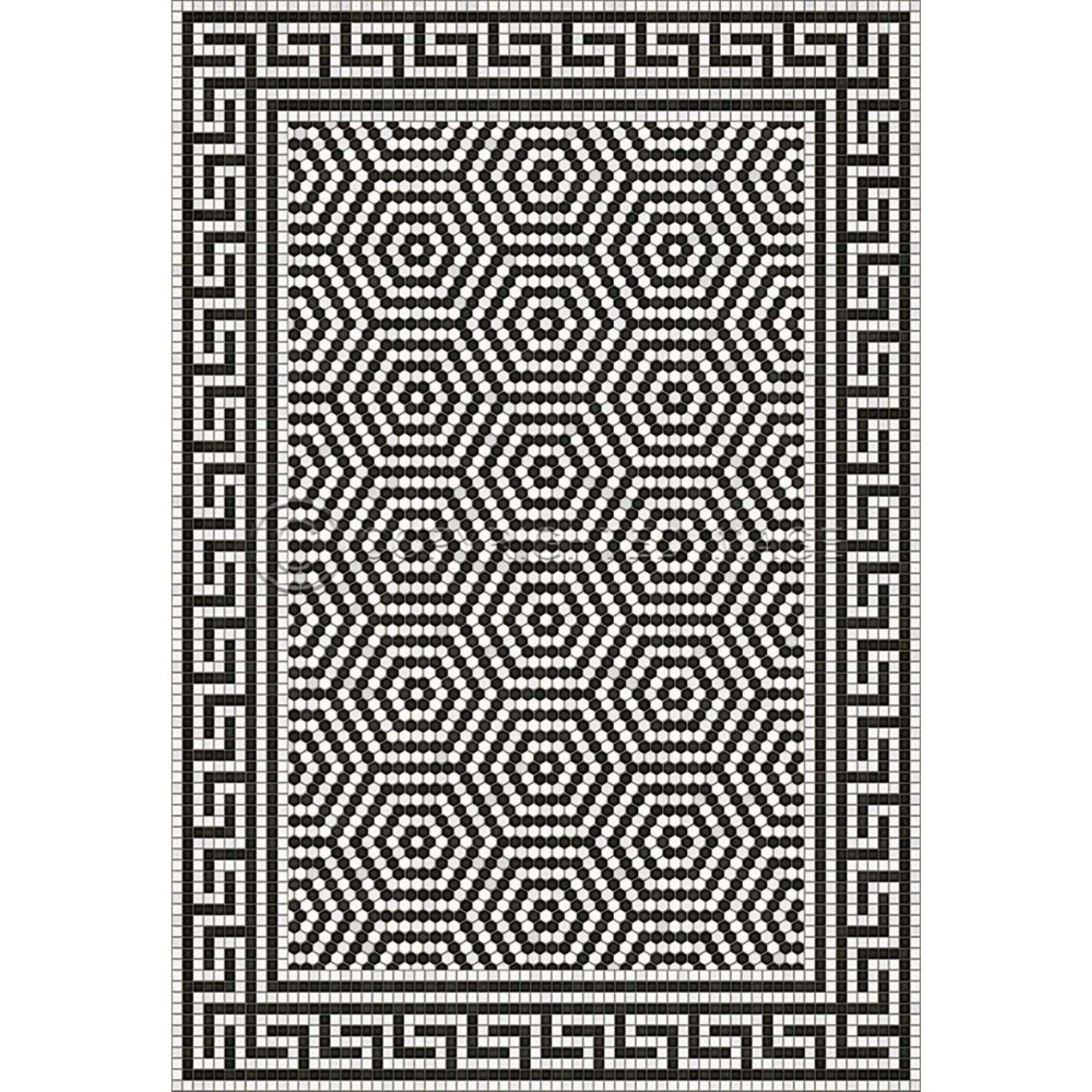 Mosaic E "Jackson Heights" Vinyl Floorcloth - Spicher & Co.