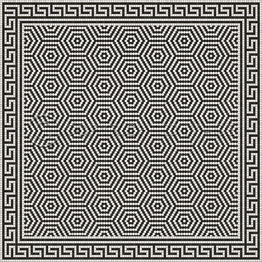Mosaic E "Jackson Heights" Vinyl Floorcloth - Spicher & Co.