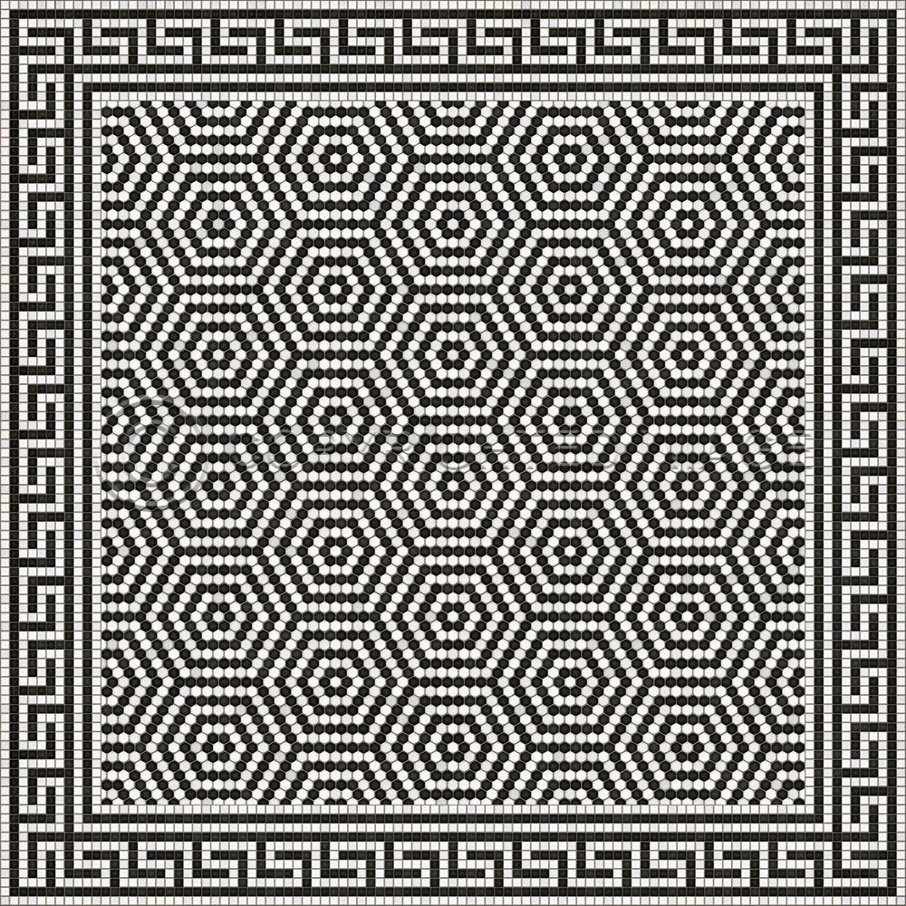 Mosaic E "Jackson Heights" Vinyl Floorcloth - Spicher & Co.
