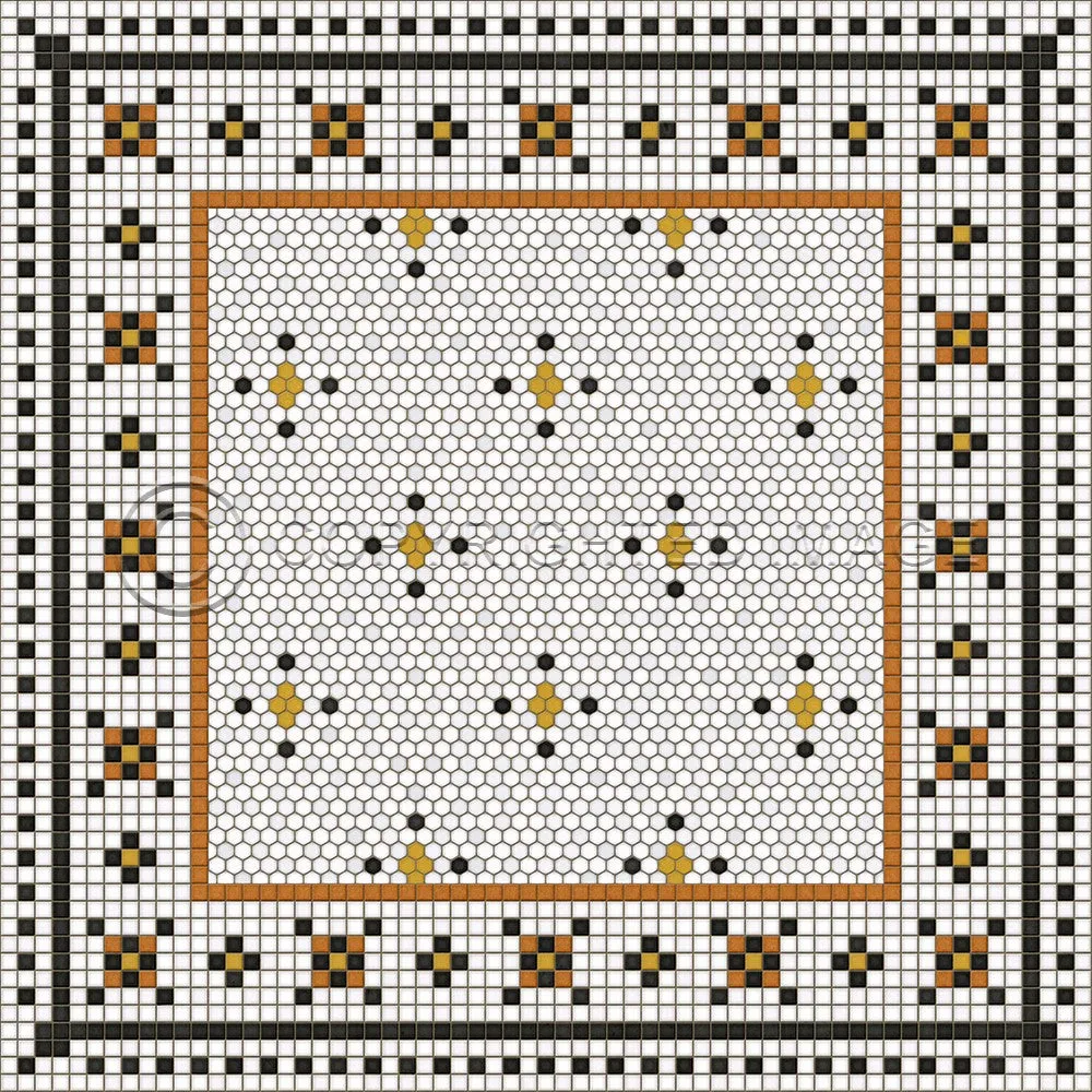 Mosaic G "Rawson Street" Vinyl Floorcloth - Spicher & Co.