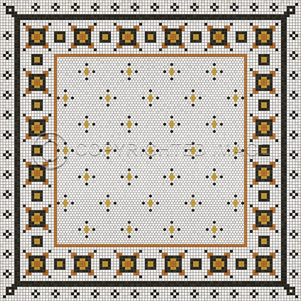 Mosaic G "Rawson Street" Vinyl Floorcloth - Spicher & Co.