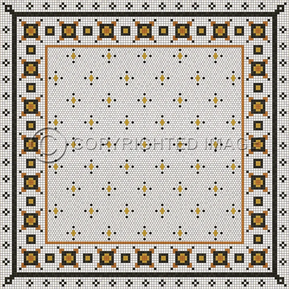 Mosaic G "Rawson Street" Vinyl Floorcloth - Spicher & Co.