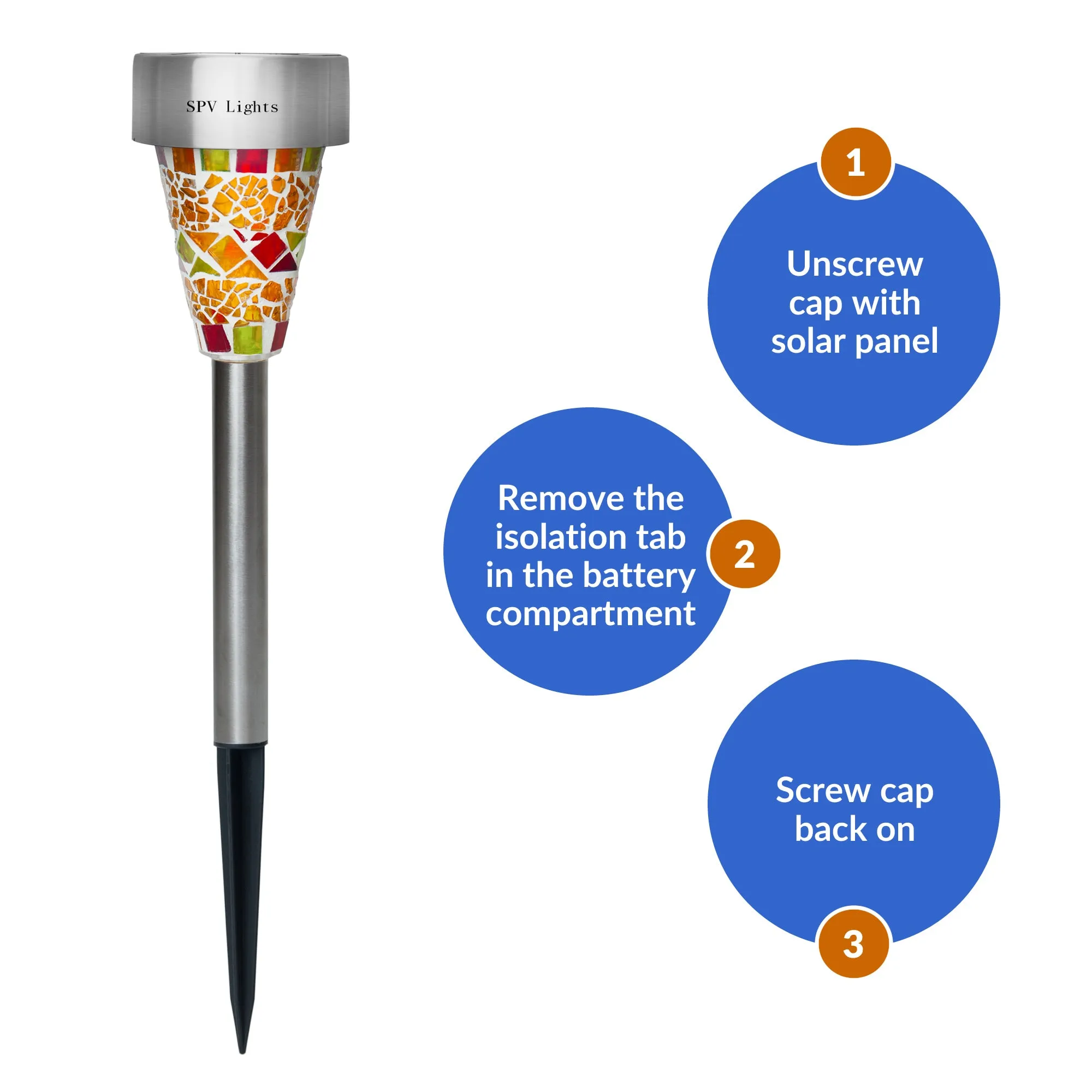 Mosaic Solar Border Lights (Set of 6)