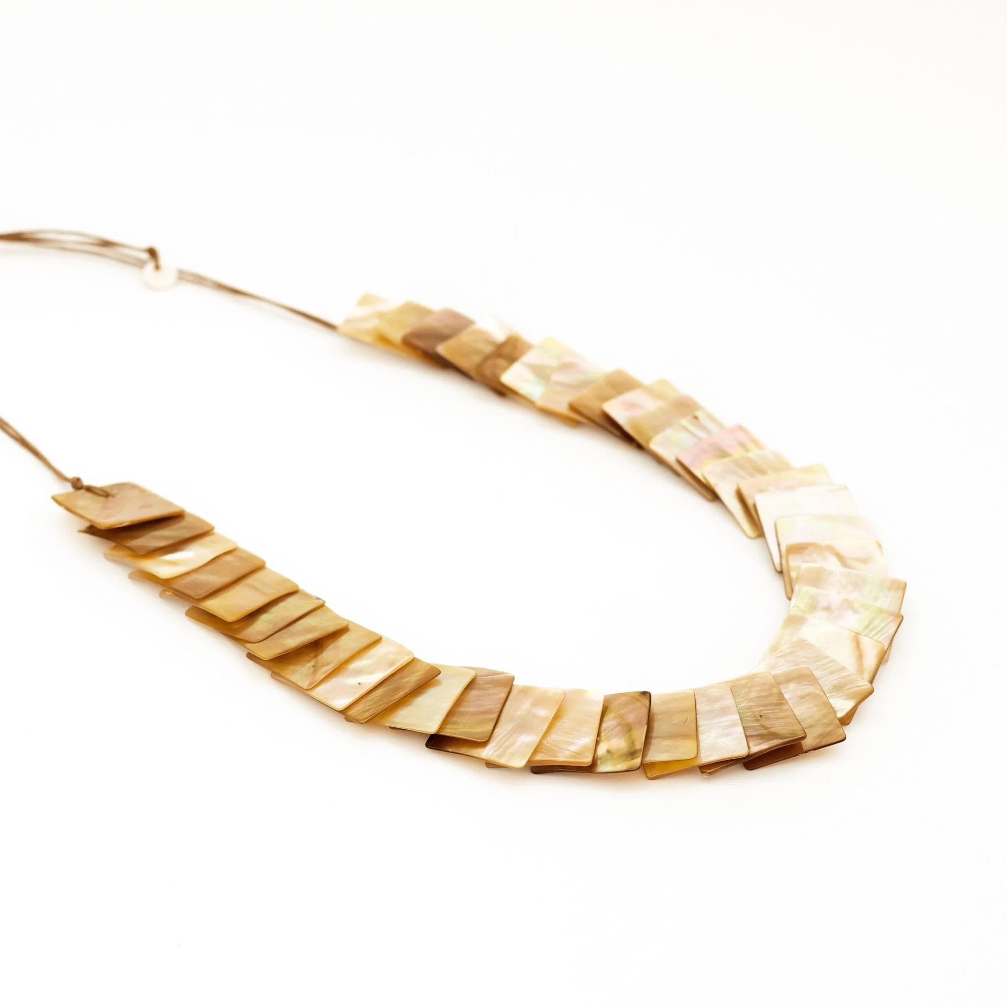 Mother of Pearl Long Necklace - Playa Nude Brown