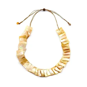 Mother of Pearl Long Necklace - Playa Nude Brown