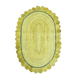 Mustard Scalloped Jute Rug