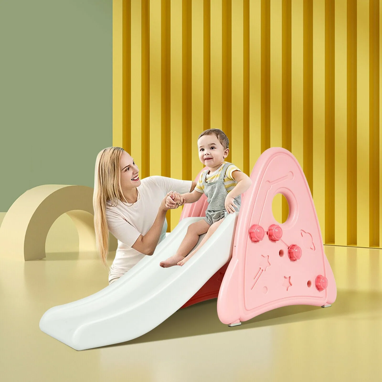 My First Slide | Garden Climber Slide Set for Indoor & Outdoors | Pink or Blue | 6m 