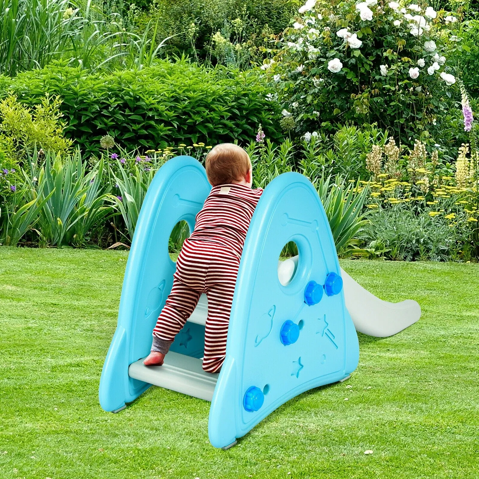 My First Slide | Garden Climber Slide Set for Indoor & Outdoors | Pink or Blue | 6m 