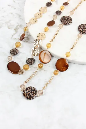 MYN1076 - PRINTED ACETATE CHAIN NECKLACE