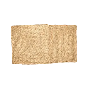 Natural Braided Jute Square Placemat - Set of 10