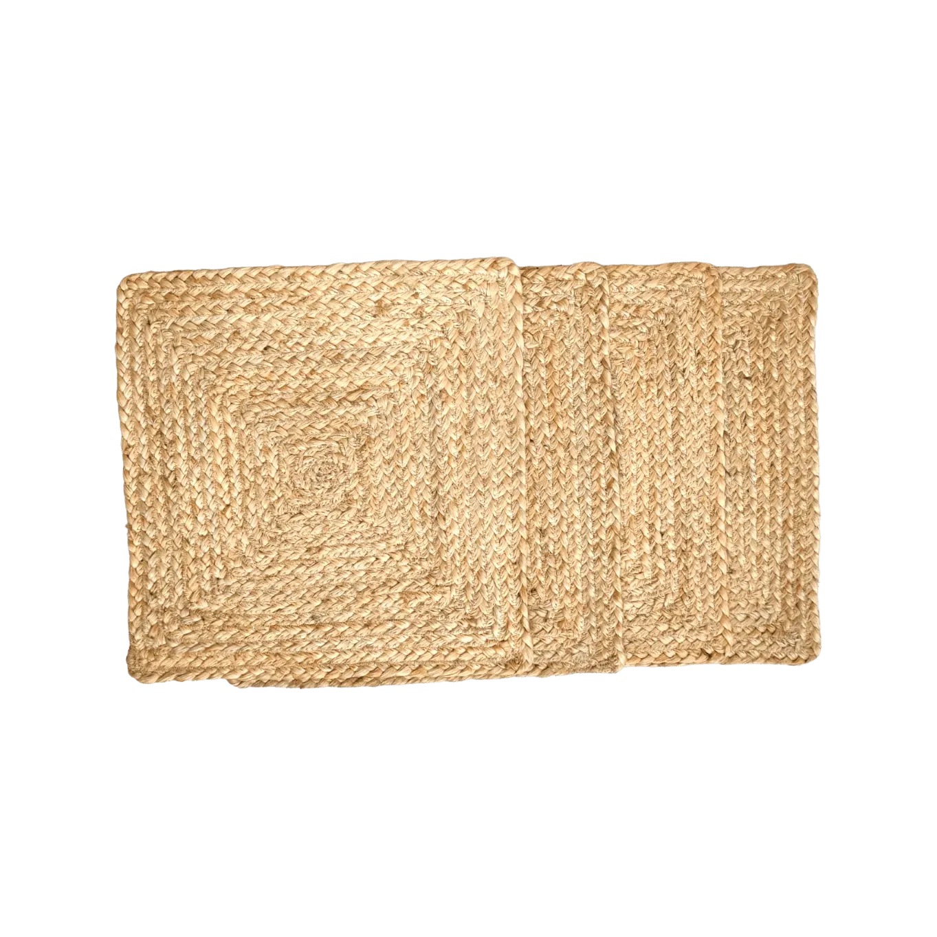 Natural Braided Jute Square Placemat - Set of 10