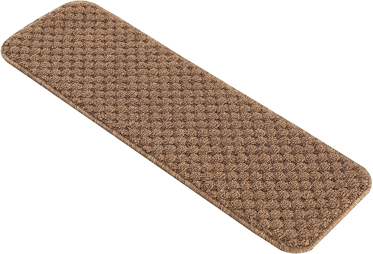 New Beverly Rugs Stair Step Treads Non Slip for Wooden Steps, Indoor Carpet Runner Mats, Anti-Skid Rubber Backing, Pet Dog Stair Pads, Waffle Set of 7, Beige