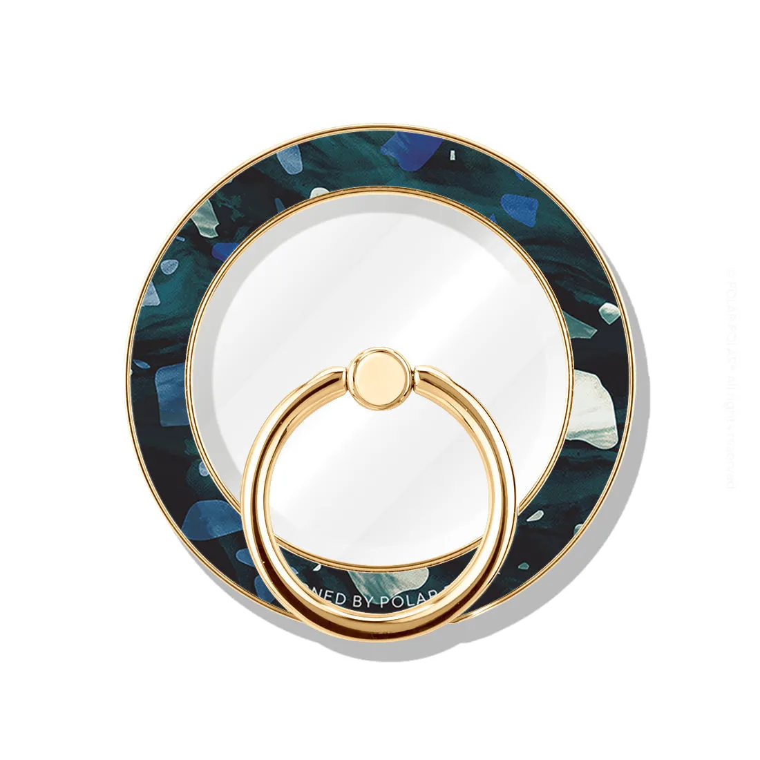Nordic Terrazzo Gem - Golden MagSafe Phone Grip and Ring Holder Stand