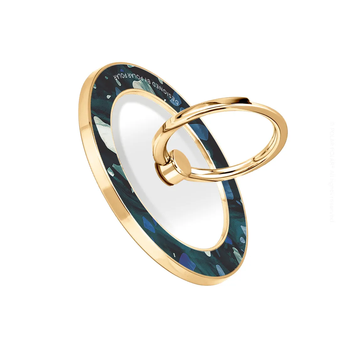 Nordic Terrazzo Gem - Golden MagSafe Phone Grip and Ring Holder Stand