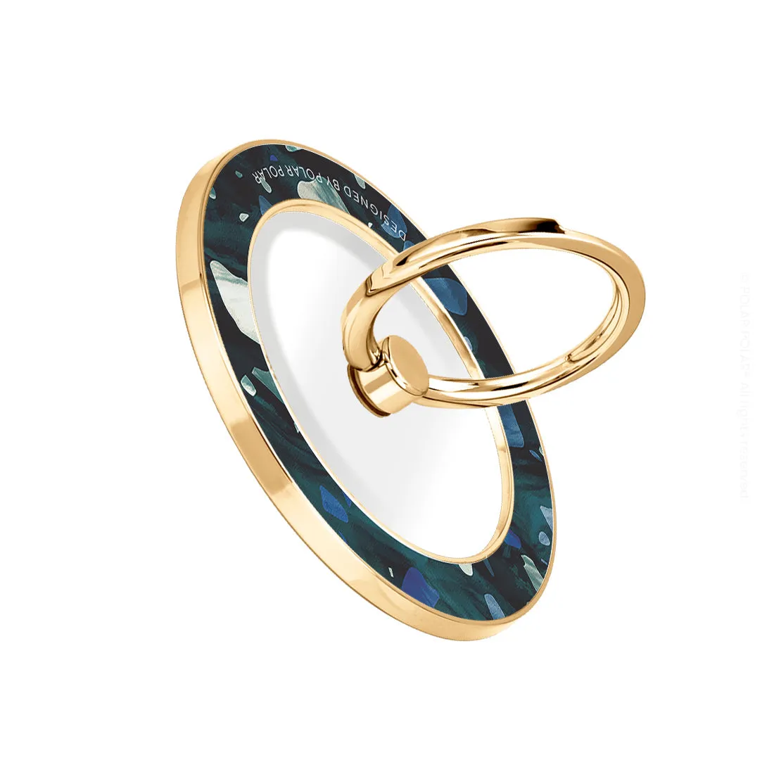 Nordic Terrazzo Gem - Golden MagSafe Phone Grip and Ring Holder Stand