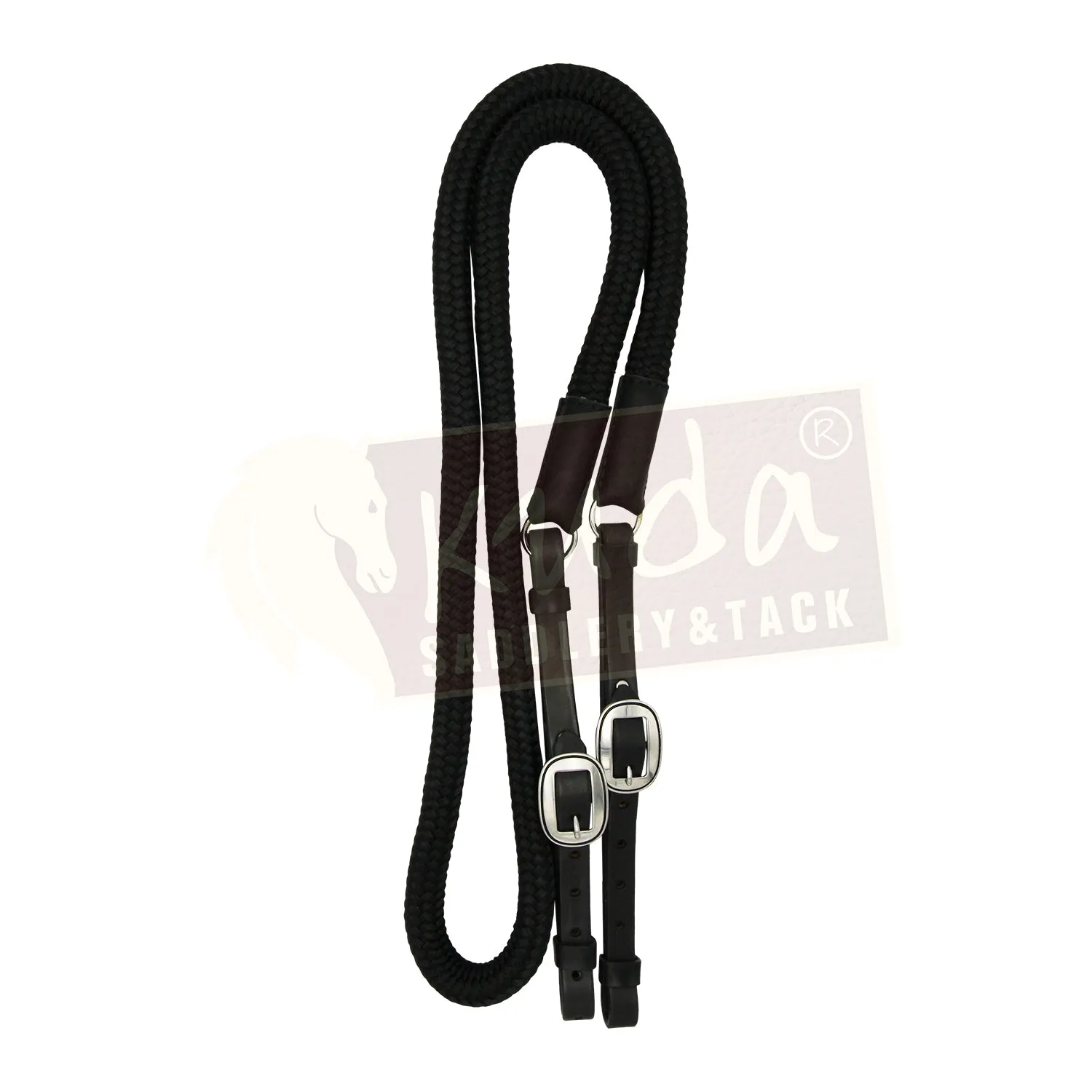 Nylon Reins with Leather Ends - 3/4" (Assorted Colors)