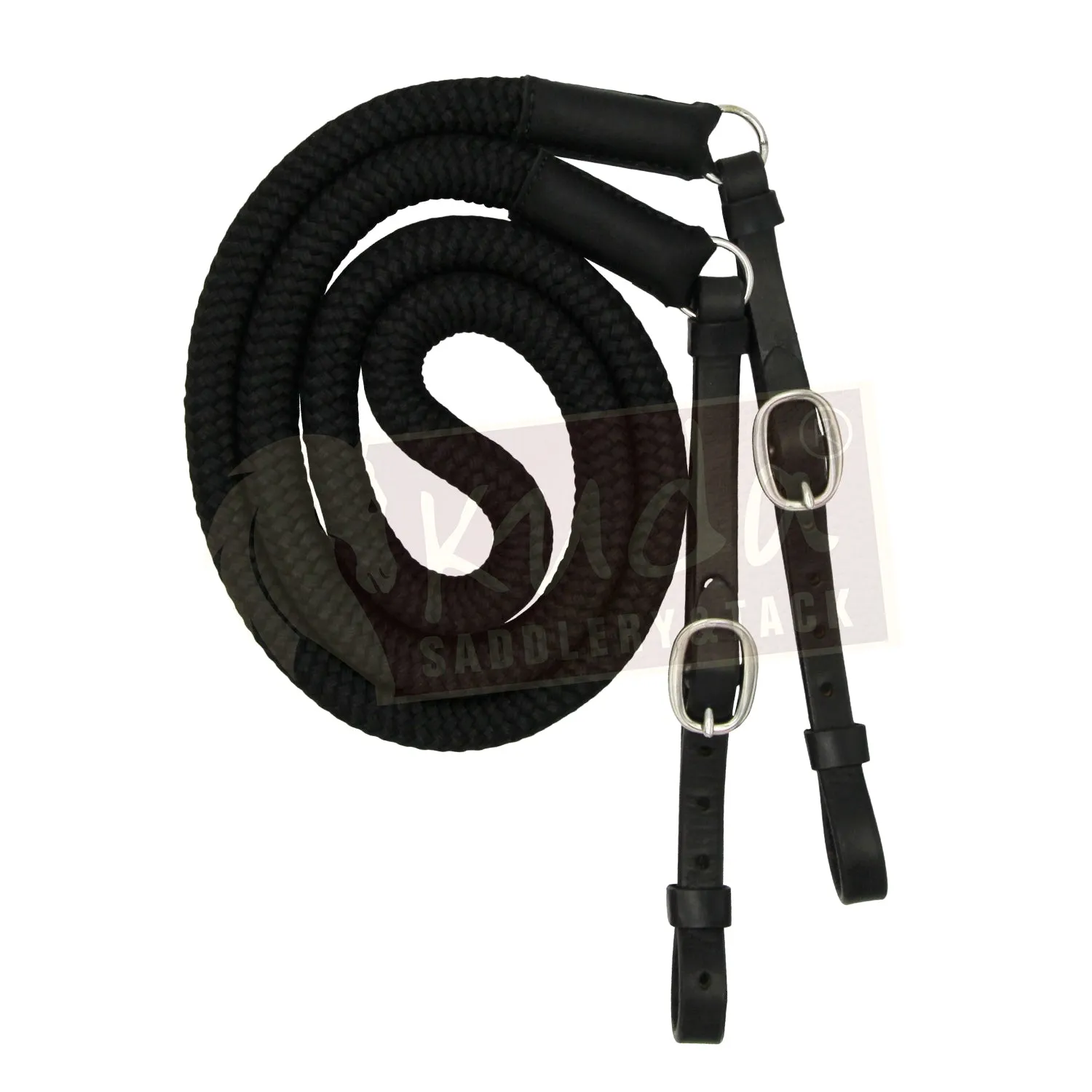 Nylon Reins with Leather Ends - 3/4" (Assorted Colors)