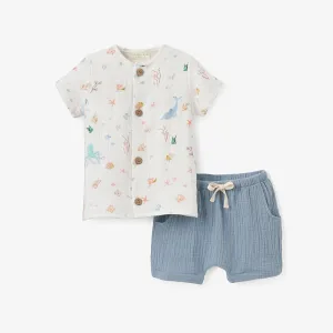 Ocean Adventure Organic Muslin Tee   Short Set