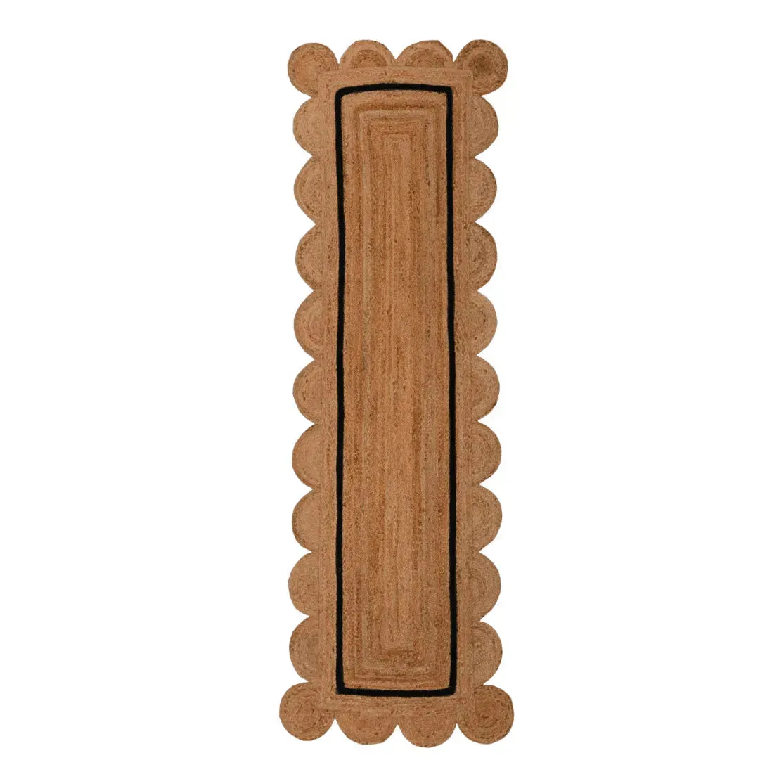 Olive Green Scallop Jute Rug