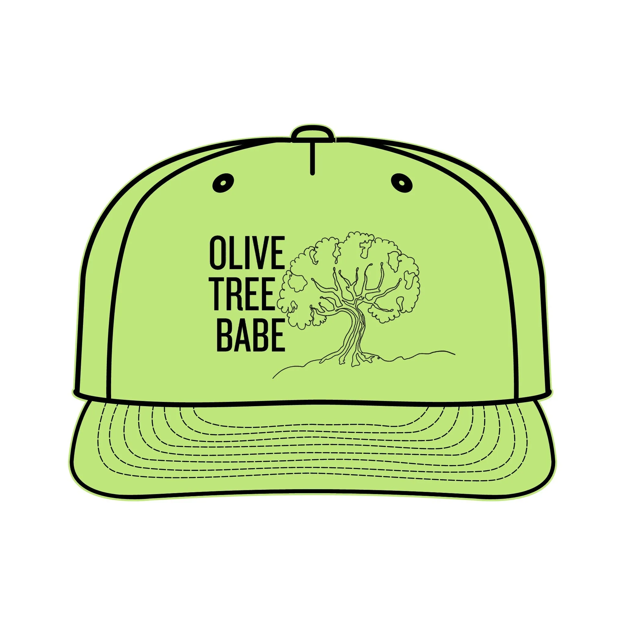 Olive tree babe / hand drawn / Surf Cap