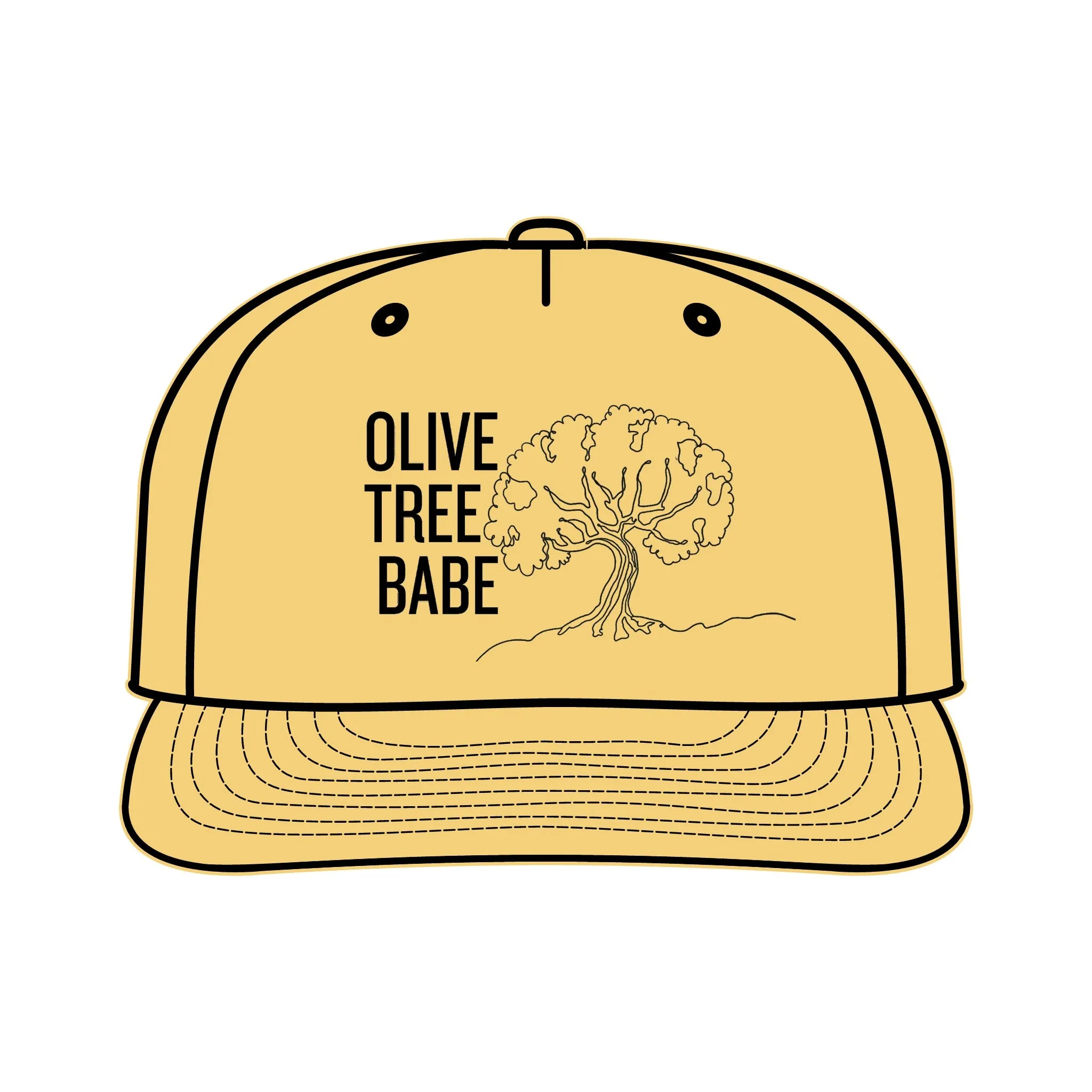 Olive tree babe / hand drawn / Surf Cap
